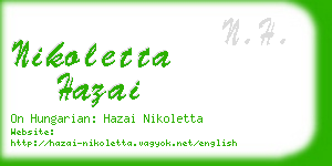 nikoletta hazai business card